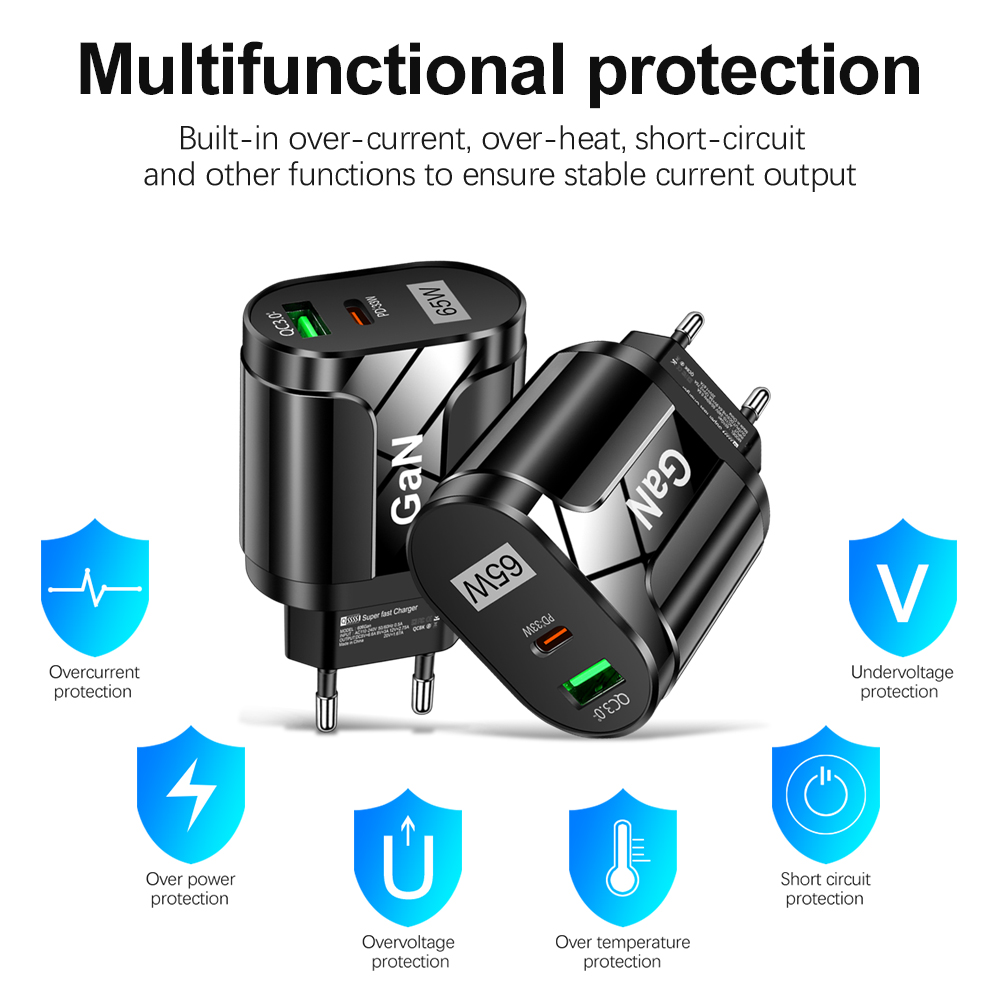 Cargador USB C GaN de 65W, car - Badminton Korea reseña y precio